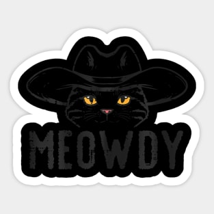 Meowdy Cat Cowboy Funny Meme Country Texas Men Women Kids Sticker